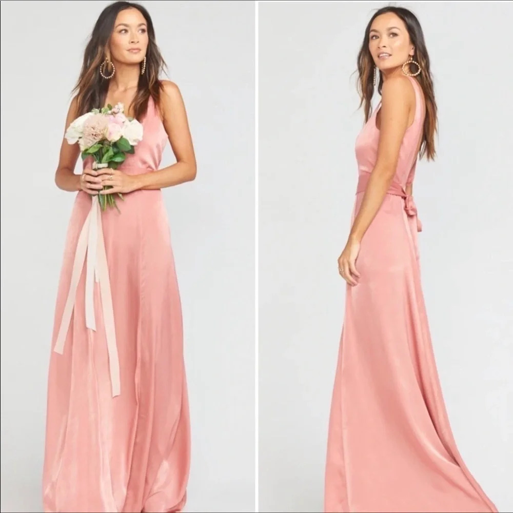 Show Me Your Mumu Jenn Maxi Dress Gown Blush Mauve